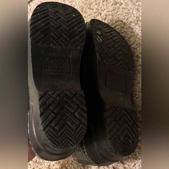 Danita Leather Snake Print Clogs, Blue/Green/Black, Size 36 - Picture 10 of 12